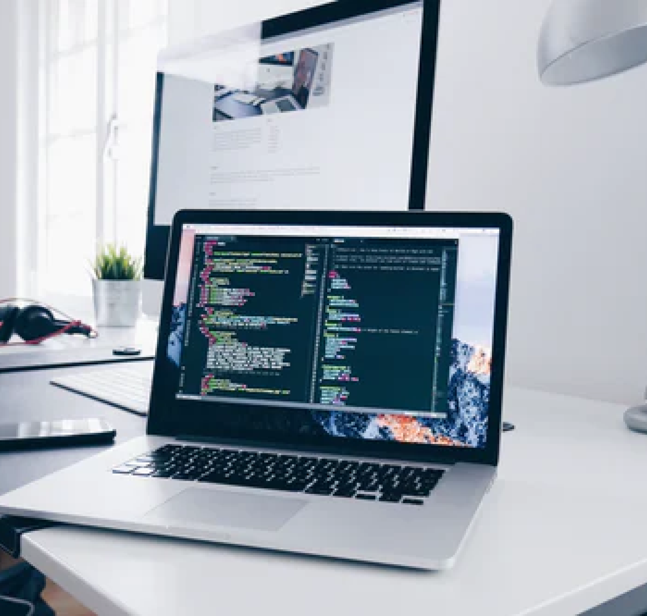 Laptop with code editor
